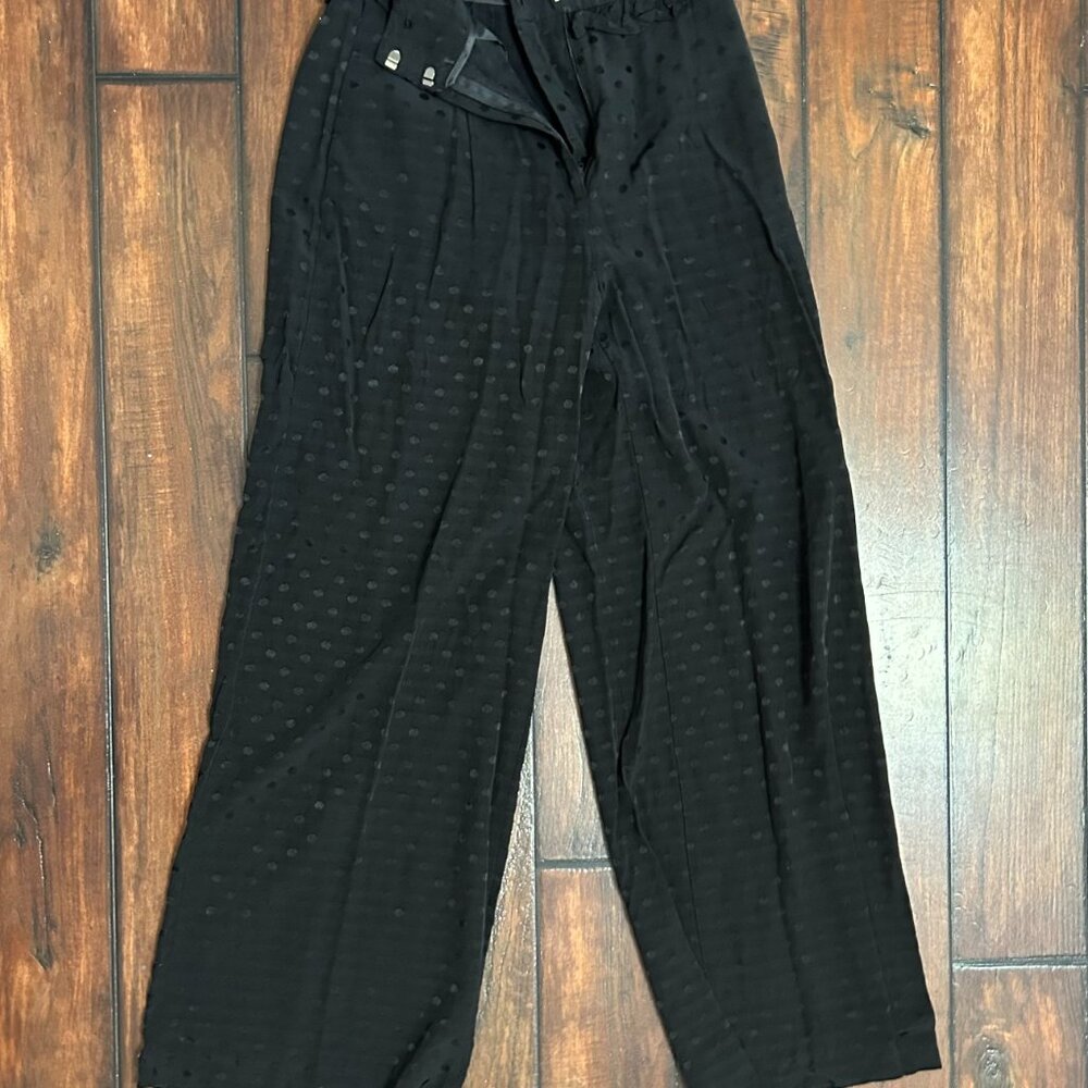 Wide Leg Black pattern trousers - Zara Basic